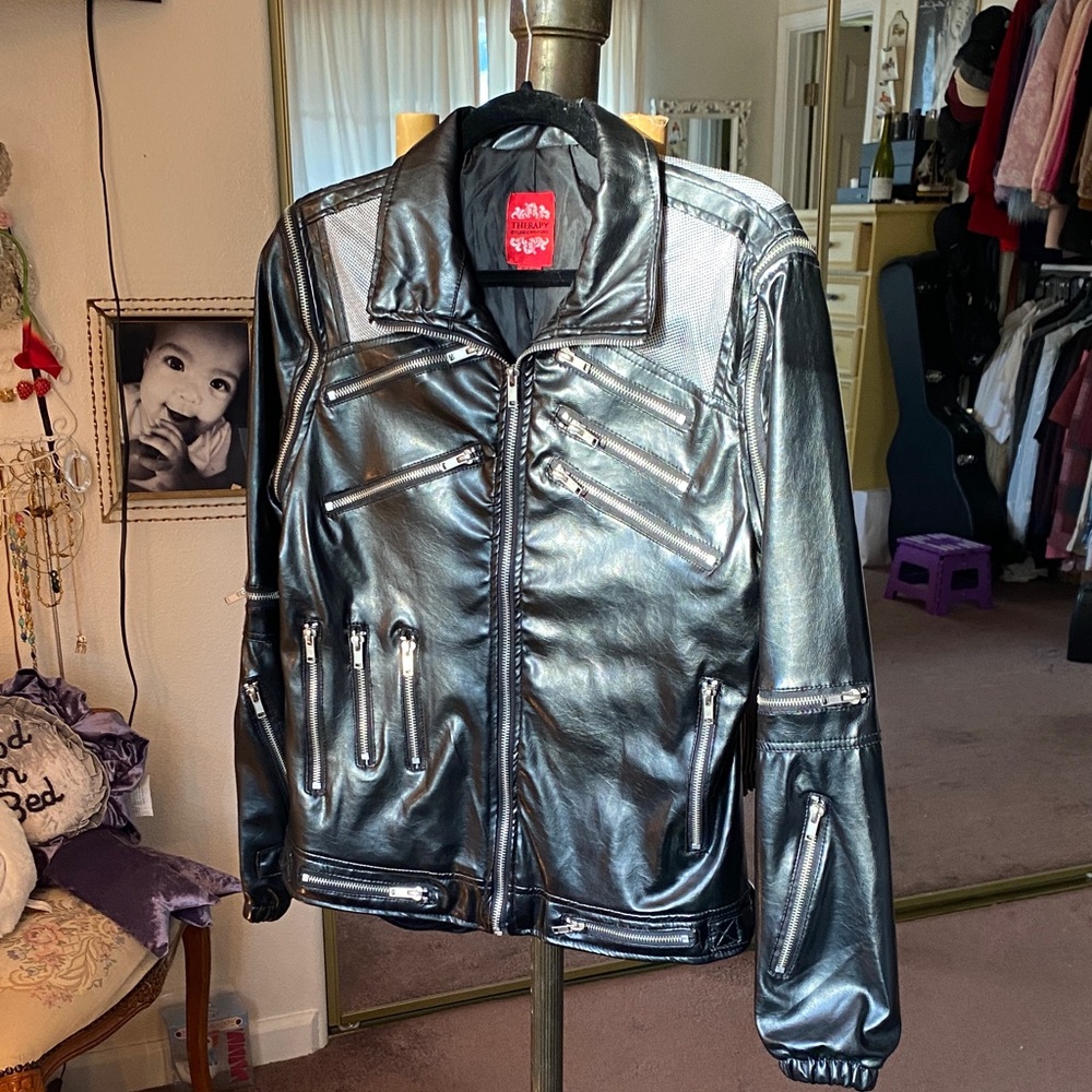 Vtg Therapy By Lane Crawford Faux Leather Jacket (XL)
